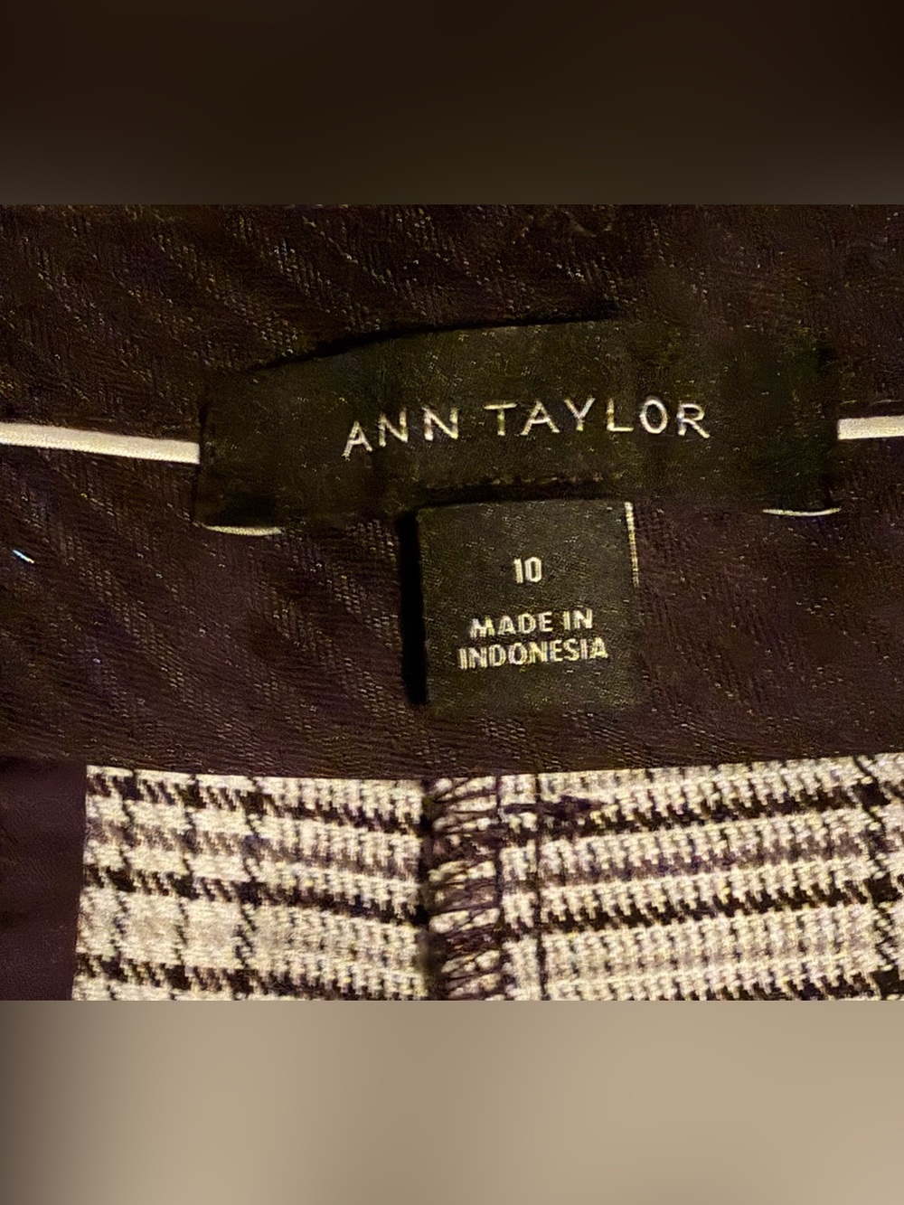 Ann Taylor The Straight Pant Glen Plaid Linen Blend High Rise Trouser | 10 - Picture 5 of 5